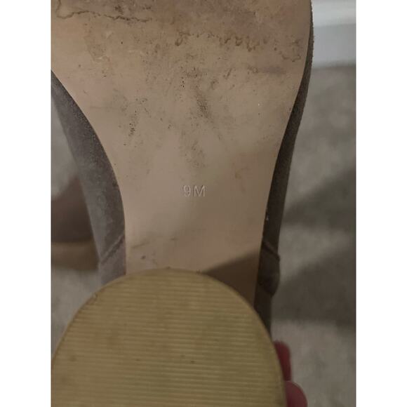 Jeffrey Campbell Oath Suede Peep-Toe Block Heel Ankle Booties Taupe Women's 9M - Picture 7 of 11